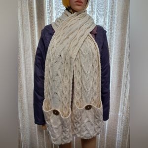 Aran Woolen Mills Scarf with pockets made in Ireland